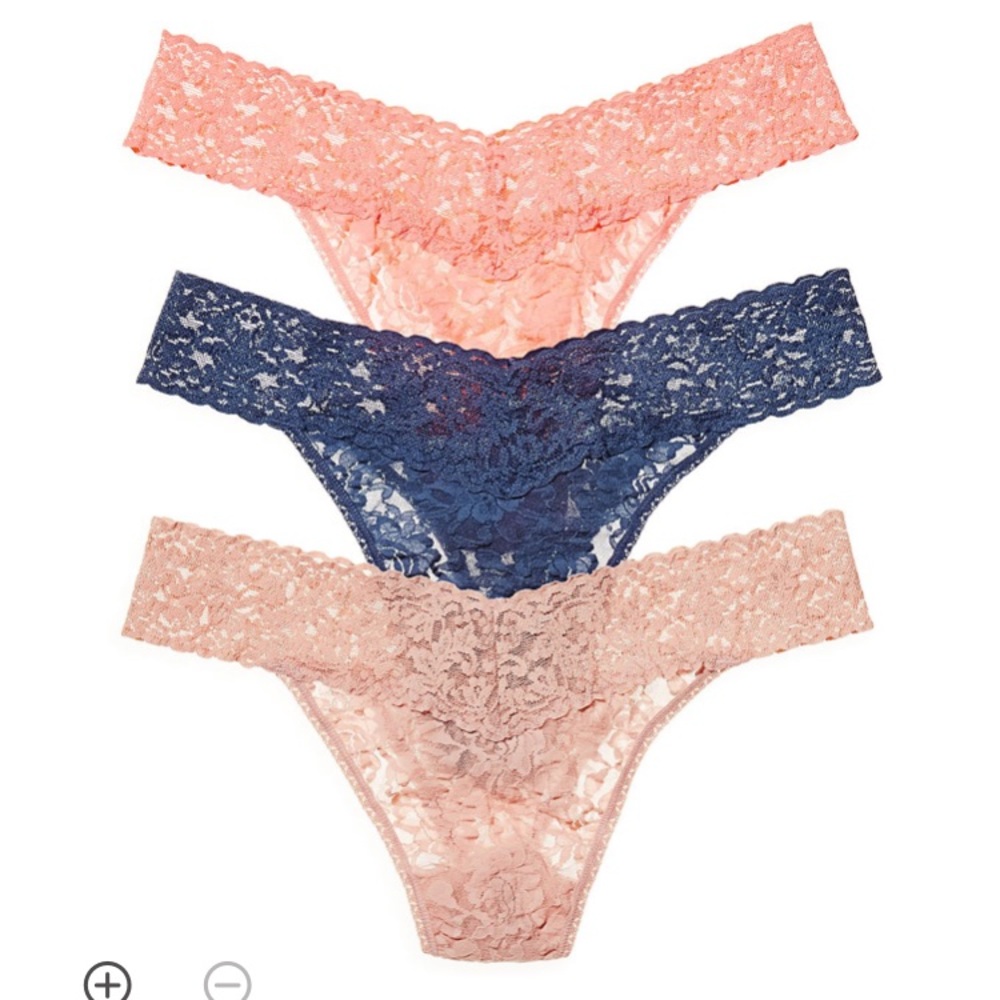 Signature Lace Original-Rise Thongs, Set of 3